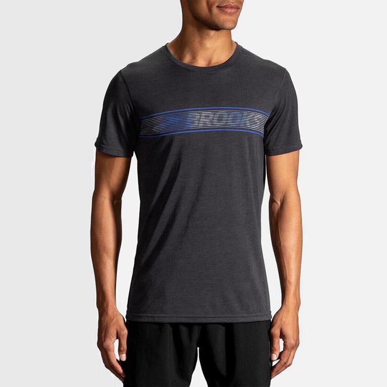 Brooks Distance Graphic - Camisetas Manga Corta Hombre - Gris (BICT-67203)